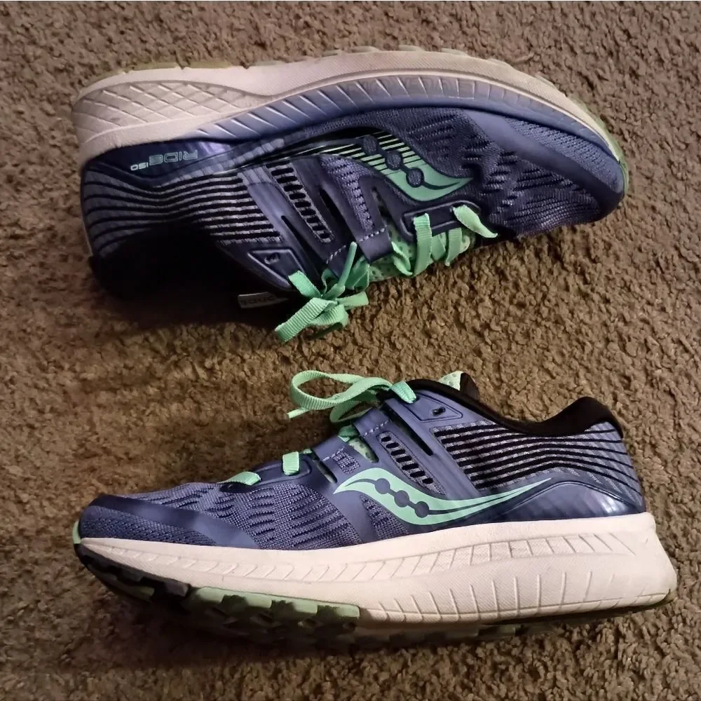 Saucony Womens Ride ISO S10444-35 Blue Running Sneakers Size 6.5 PRE-OWNED